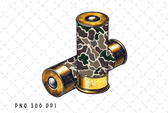 Camo Shotgun Shells PNG, Duck Hunting png, Duck Hunter png, Camo Hunting Sublimation, Old School Camo Pattern Design, Digital Download