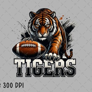 Tigers Football PNG, Tigers Sublimation, Tigers Logo png, Tigers School Spirit Digital Design, Football T-shirt PNG, Digital Download