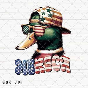 Merica PNG, Pato PNG, Bandera Americana png, Caza de Patos PNG, Sublimación de Pato, png Patriótico, Mallard png, 4 de julio png Descarga Digital