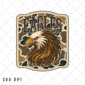 Aigles png, Camo Eagles png, sublimation d'aigles, conception d'esprit d'école d'aigles, logo png de mascotte d'aigle, png de Game Day, téléchargement numérique
