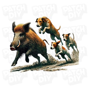 Sublimation de chasse au sanglier png, png de chasse au porc, png de chasseur de porcs, png de chien, png de chasse de chien, chasser le grognement PNG, téléchargement numérique