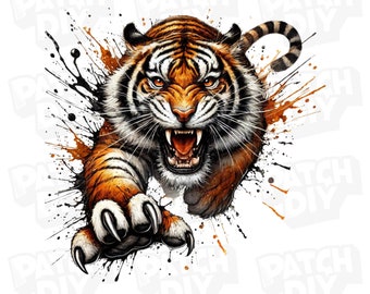 Tiger Kratzer PNG, Tiger Sublimation, Tiger PNG, Tiger Aquarell, Transparentes PNG Digital Design, T-Shirt Sublimation Digitale Datei Download