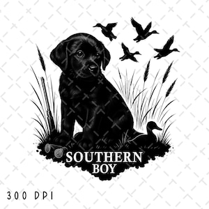 Südlicher Junge png, Entenjagd png, Welpe png, Südlicher Junge Sublimation, Entenjäger png, Jagdhund png, schwarzer Labrador Retriever png
