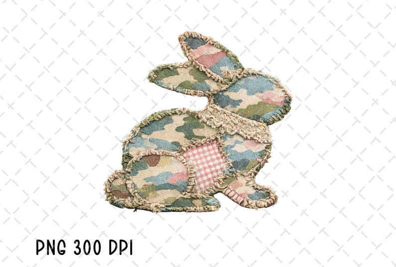 What Bunny Rabbit Camaflouges Camo Bunny PNG, Retro Patchwork Rabbit Sublimation, Easter, Camouflage ...