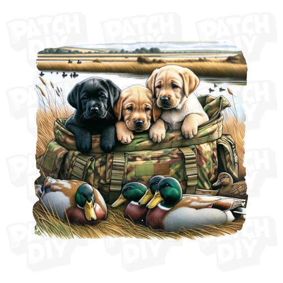 Hunting Dog Sublimation, Duck Hunting Sublimation, Puppy png, Duck Hunter png, Hunting Dog png, Black Labrador Retriever png