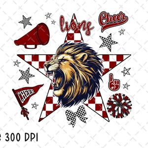 Lions png, Lions Sublimation, Lions School Spirit Design, Lions Mascot Logo png, Cheer Football Game Day png, Digital Download