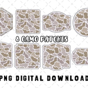 Patchs camouflage PNG, camouflage chasse au canard PNG, sublimation de chasse camo, camouflage, chasse camo old school png, téléchargement numérique