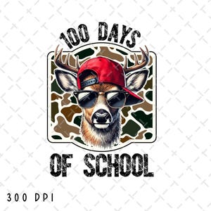 100 Tage Schule png, Hirsch jagen PNG, Hirsch Sublimation, Buck png, Hirschjäger png, Camo Deer png, Kids Design Digital Download