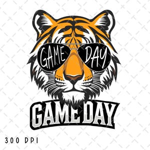 Game Day Tiger Football PNG, Tigers Sublimation, Tiger School Spirit Digital Design, Tiger Mascot Football T-shirt PNG, Digital Download