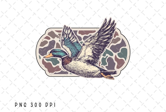 Camo Flying Mallard Duck PNG, Duck Hunting Sublimation, Duck Hunter png, Mallard png, Hunting Sublimation, Digital Download