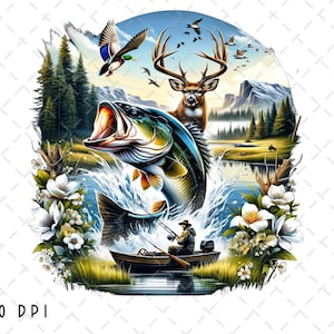 Hunting PNG, Bass Fishing PNG, Bass Fish Sublimation, Hunting Fishing png, Fisherman, Deer Hunting png, Duck Hunting png, Outdoors png
