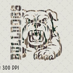 Camo Bulldogs PNG, Bulldogs Sublimation, Camo Bulldogs Mascot Logo png, Bulldogs School Spirit png, Game Day png, Digital Download