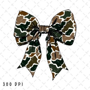 Camo Coquette Bow png, Bow png, Camo Bow Sublimation, Duck Hunting png, Coquette png, Girly png, Camouflage Bow png, Download digitale