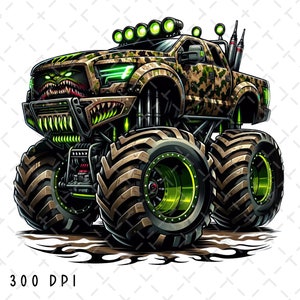Monster Truck PNG Sublimation, Kids Truck Design png, Truck png, Extreme Vehicle PNG, Digital Download, Monster Truck png for Tumbler