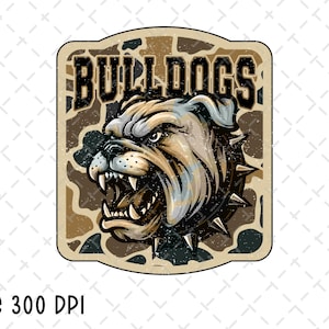 Camo Bulldogs PNG, Bulldogs Sublimation, Camo Bulldogs Mascot Logo png, Bulldogs School Spirit png, Game Day png, Digital Download