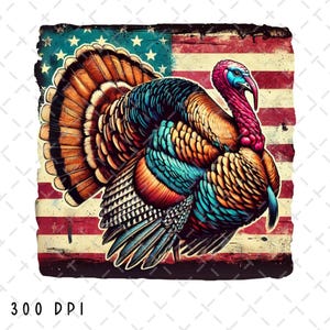 Truthahn USA Flagge PNG, Truthahn Jagd Sublimation, Truthahn Jäger PNG, Patriotischer PNG, Retro 4. Juli PNG, Türkei PNG, digitaler Download