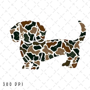 Camo Dackel PNG, Camo Hund PNG, Hundejagd Sublimation, Hundejäger PNG, Hunde-Shirt-Design, Entenjagd PNG, digitaler Download