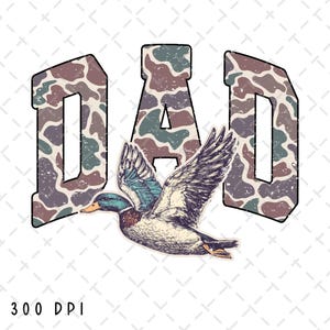 Papá camuflaje PNG, Día del Padre PNG, Pato real camuflaje volando PNG, Sublimación de caza de patos, Ánade real PNG, Caza PNG, Descarga digital