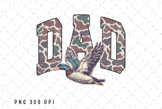Camo Dad PNG, Father's Day png, Camo Flying Mallard Duck PNG, Duck Hunting Sublimation, Mallard png, Hunting png, Digital Download