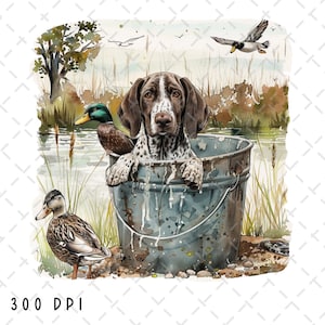 Deutscher Kurzhaariger Zeiger PNG, Jagdhund Sublimation, Entenjagd PNG, Entenjagd PNG, Hunde Clipart, Entenjäger PNG, Jagdhund PNG