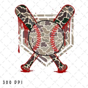 Camo Baseballschläger und Diamant PNG, Baseball PNG, Baseball Sublimation, Teamgeist png, Spieltag, gekreuzte Fledermäuse, digitaler Download