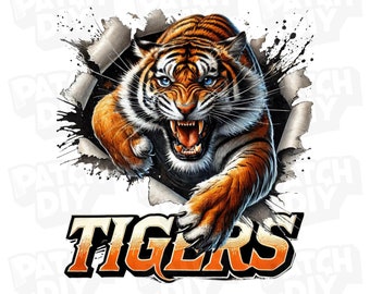 Tiger PNG, Tiger Sublimation, Tiger Kopf Logo png, Tiger Kratzer, Transparentes PNG Digital Design, T-Shirt Sublimation Digitale Datei Download