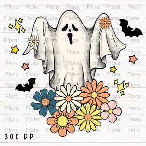 Ghost Card Retro Western Halloween PNG Graphic by Flora Co Studio