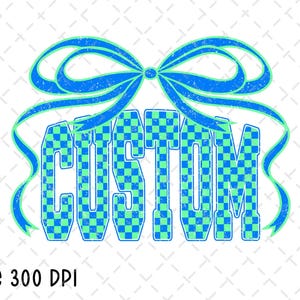Checkered Custom Text PNG, Customized Text png, Personalized PNG, Personalized Custom Coquette Bow Shirt Design, Digital Download
