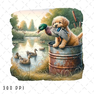 Hunting Dog Sublimation, Duck Hunting Sublimation, Duck Hunt png, Dog Clipart, Duck Hunter png, Hunting Dog png, Instant Digital Download