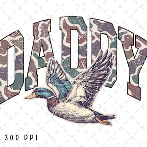 Camo Daddy PNG, Dia dos Pais png, Camo Flying Mallard Duck PNG, Sublimação de Caça ao Pato, Mallard png, Caça png, Download Digital