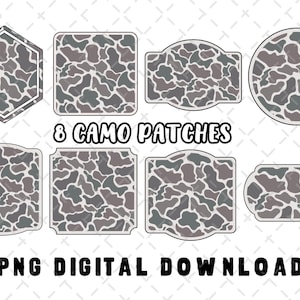 Camo Patches PNG, Camuflagem Caça Pato PNG, Camuflagem Caça Sublimação, Camuflagem, Old School Camo Caça png, Download Digital