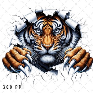 Tiger Scratch PNG, Tiger Sublimation, Tiger png, Transparent PNG Digital Design, T-shirt Sublimation Digital File Download