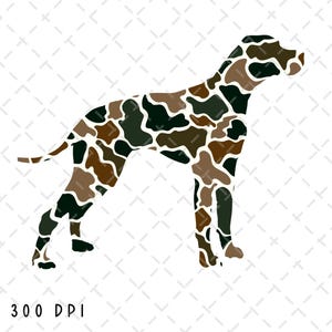 Cão ponteiro camuflado PNG, Sublimação de caça de cães, Caçador de cães png, Ponteiro png, Design de camisa de cachorro, Caça de pato png, Download digital