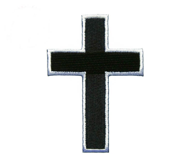 Black Christian Cross Patches Religion Patches Applique Etsy