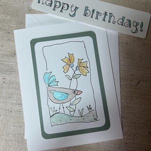 Cartão de aniversário pintado à mão