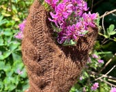 Guanti con bordo bianco in fibra di alpaca