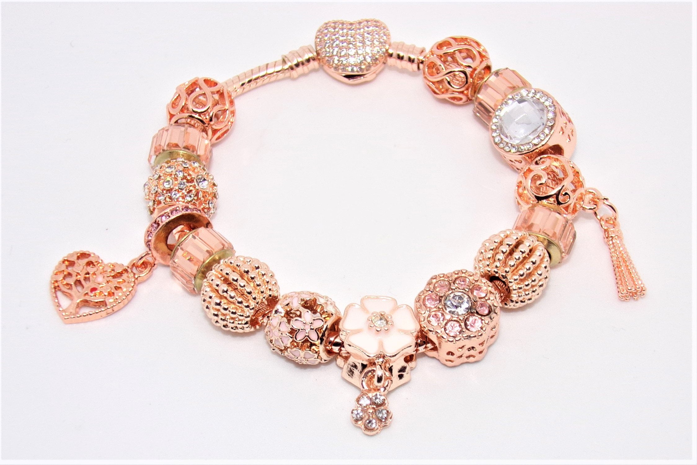 SUPERBE Bracelet with Pandora-style pink gold | Etsy