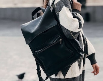 Leather backpack for Women Genuine Leather Purse Bag Mens backpack Unisex backpack Ipad backpack