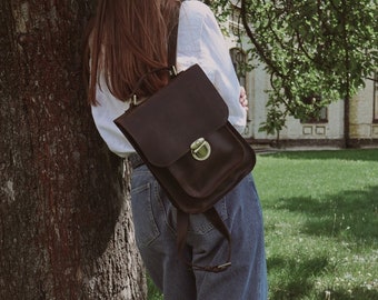 Mini Leather Backpack Purse for Women - Small Backpack for School & City Backpack
