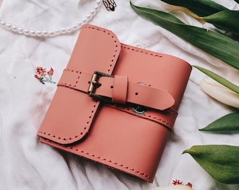 Cartera de tarjeta de crédito Cartera de cuero para mujer pequeña Mini cartera Cartera linda