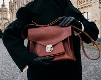Leather bag women Leather shoulder bag Leather purse Cross body purse