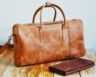 Women's Leather Bag, Leather Shoulder Bag, Travel bag, Orange bag