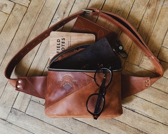 Leather fanny pack Leather belt bag Small shoulder bag Waist bag Monogrammed crossbody purse