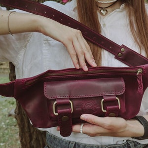 Leather fanny pack for women leather belt bag leather hip bag