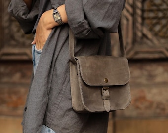 Petit sac à main crossbody en cuir | Sac à bandoulière vintage pour femmes | Sac à main crossbody parfait | Sac bandoulière en cuir personnalisé