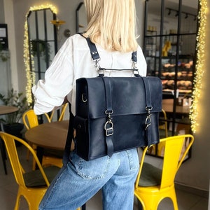 Sac à dos convertible en cuir Crazy Horse pour ordinateur portable : une élégance polyvalente pour les professionnels modernes