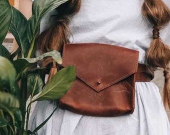 Riñonera versátil, riñonera de cuero, riñonera de cuero minimalista, riñonera pequeña para mujer