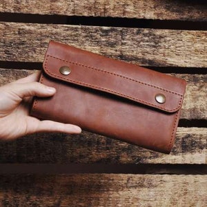 Cartera de piel de vacuno tipo clutch para mujer cartera personalizada