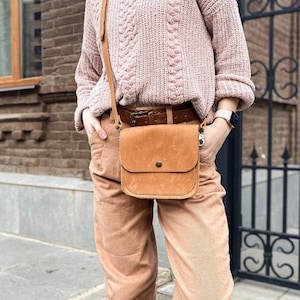 Small leather crossbody bag Leather crossbody purse Soft leather crossbody bag
