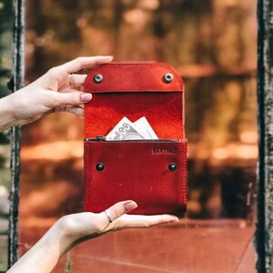 Womens Leather Wallet, Leather Clutch Wallet For Women, red leather wallet